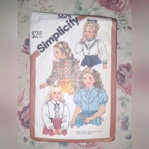 Simplicity Vintage Sewing Pattern for Girls 5675 Size 3💙🐴❤️🐎💛